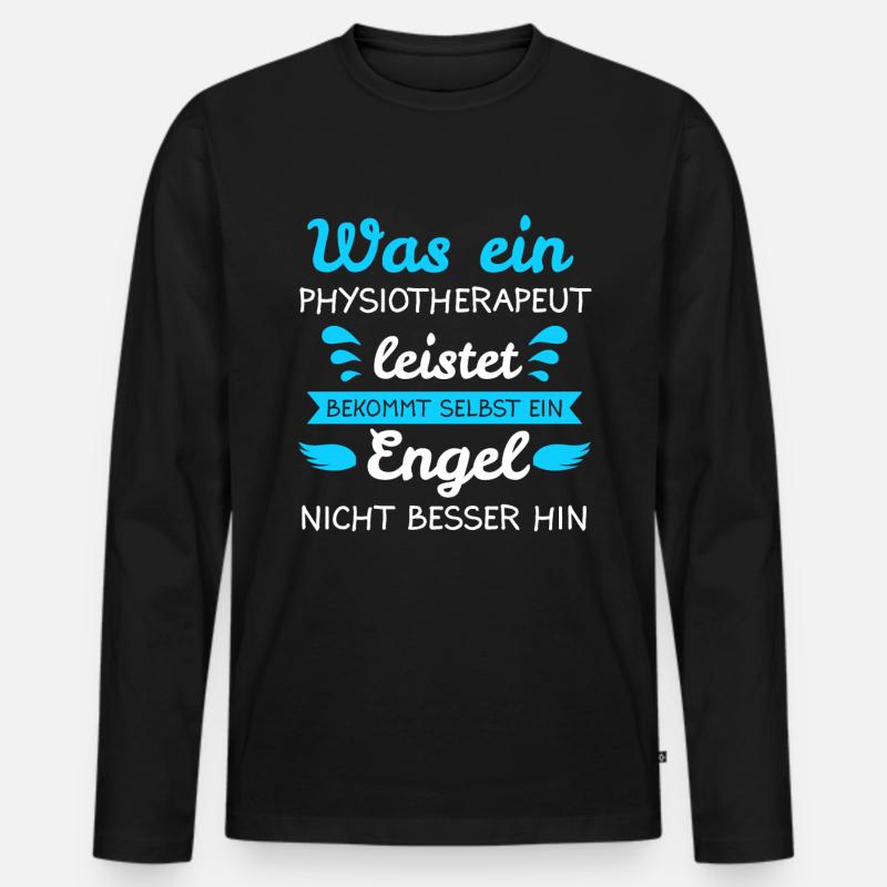 Physiotherapie Physio Therapie Physios Geschenk - Männer Premium Bio Langarmshirt - Schwarz