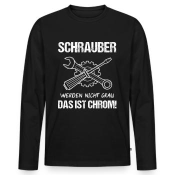 Werkstatt Schrauber Kfz Mechaniker Vater Geschenk - Männer Premium Bio Langarmshirt - Schwarz - Vorne - Nico (187cm)