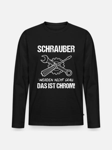 Werkstatt Schrauber Kfz Mechaniker Vater Geschenk - Männer Premium Bio Langarmshirt - Schwarz