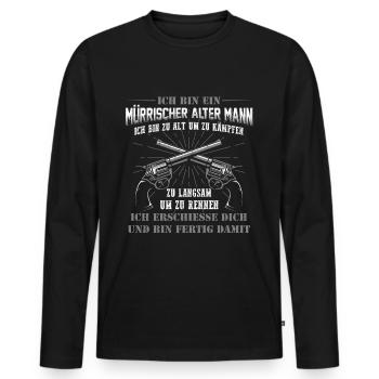 Ich Bin Ein Mürrischer Alter Mann Schützenverein - Männer Premium Bio Langarmshirt - Schwarz - Vorne - Nico (187cm)