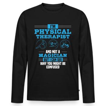 Physiotherapy Physiotherapist Physiotherapist - Men's Premium Organic Long Sleeve Shirt - black - Front - Nico (187cm)