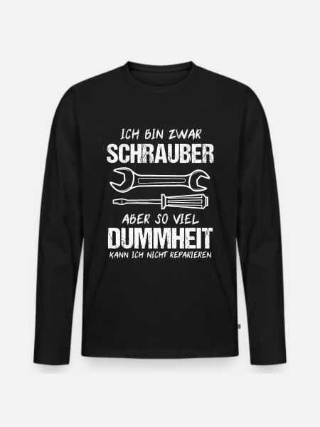 Kfz Mechaniker Schrauber Schrauben Auto Geschenk - Männer Premium Bio Langarmshirt - Schwarz