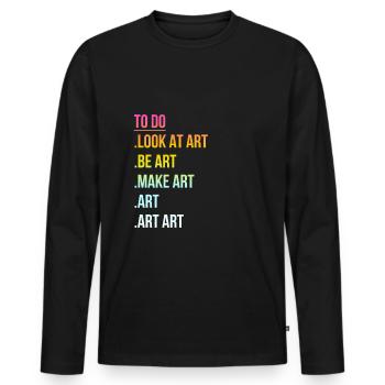 Art - Art - Citation d'artiste drôle cool - T-shirt manches longues Premium bio Homme - noir - Devant - Nico (187cm)