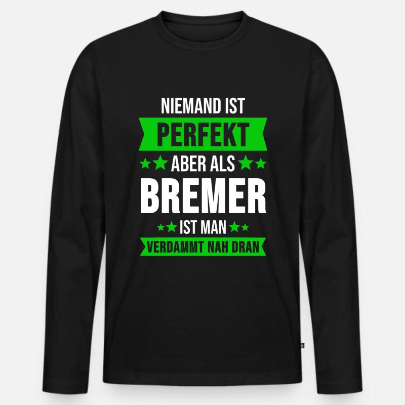 Bremen Bremerhaven Bremer Geschenk - Männer Premium Bio Langarmshirt - Schwarz