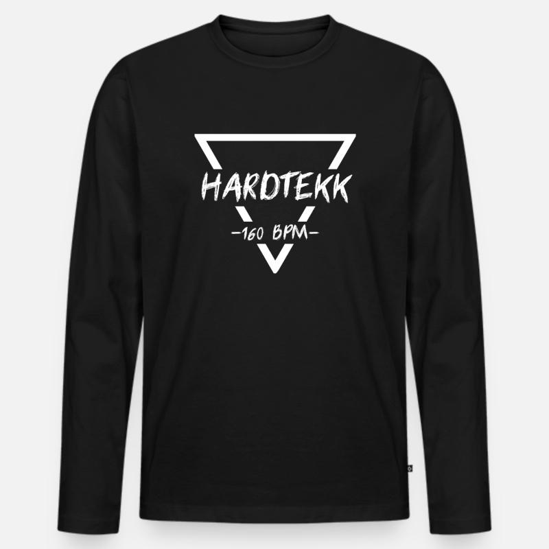 Hardtekk Uptempo Techno Geschenk - Männer Premium Bio Langarmshirt - Schwarz