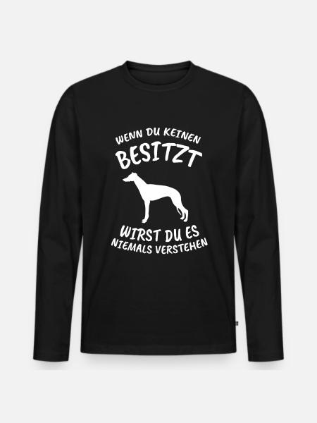 Whippet Hund Hundebesitzer Geschenk - Männer Premium Bio Langarmshirt - Schwarz