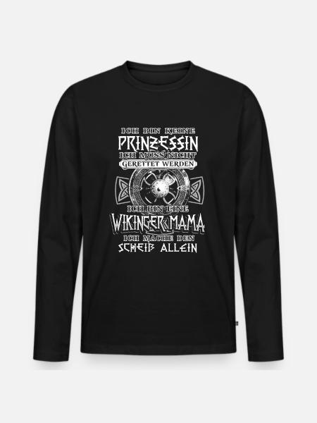Schildmaid Germanen Wikinger Geschenk - Männer Premium Bio Langarmshirt - Schwarz