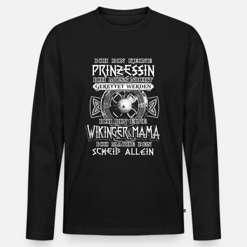 Schildmaid Germanen Wikinger Geschenk - Männer Premium Bio Langarmshirt - Schwarz