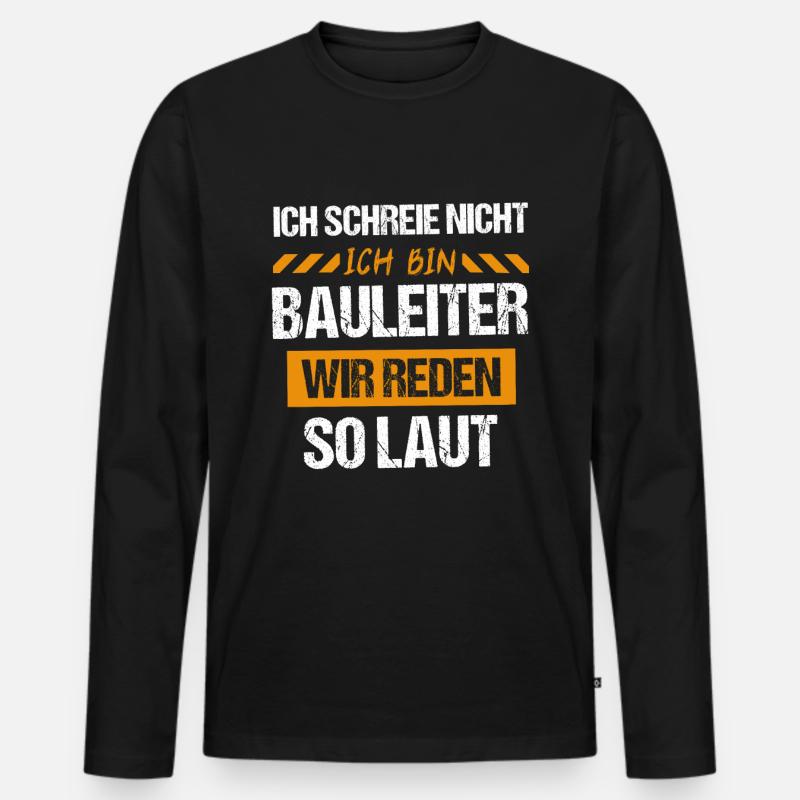 Bauleiter Baustelle Straßenbauer Geschenk - Männer Premium Bio Langarmshirt - Schwarz