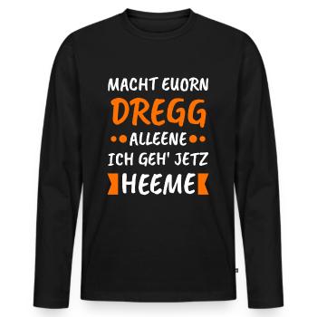 DDR Ossi Ostalgie Geschenk - Männer Premium Bio Langarmshirt - Schwarz - Vorne - Nico (187cm)