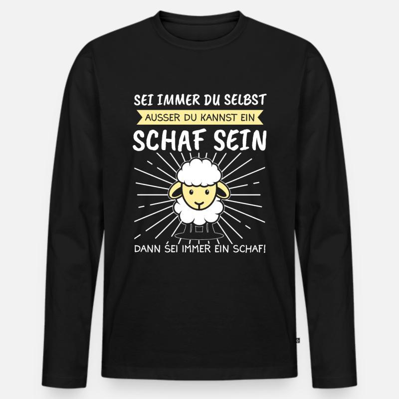 Schaf Schafe Hirte Geschenk - Männer Premium Bio Langarmshirt - Schwarz