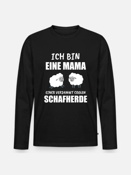 Schaf Schafe Hirte Geschenk - Männer Premium Bio Langarmshirt - Schwarz
