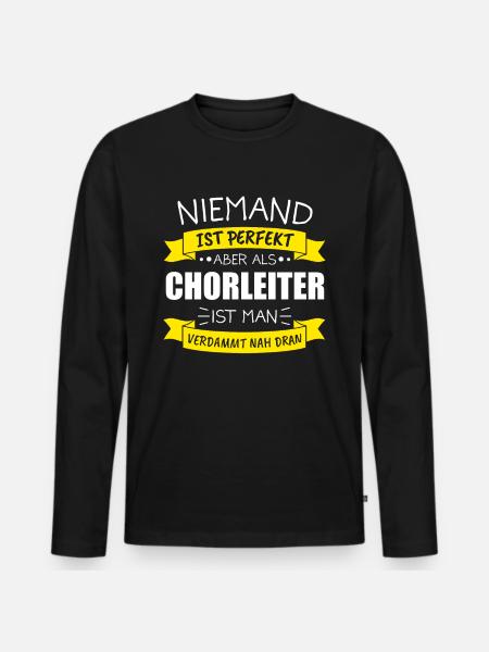 Chorleiter Dirigent Sänger Geschenk & Komponist - Männer Premium Bio Langarmshirt - Schwarz