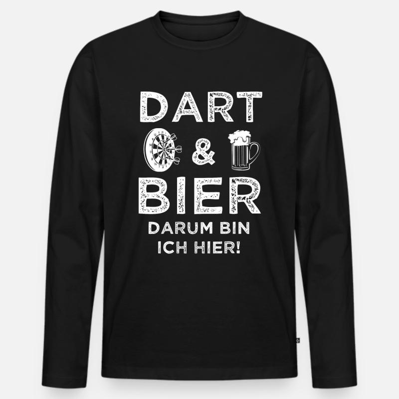 Dart Darts Darter Geschenk - Männer Premium Bio Langarmshirt - Schwarz