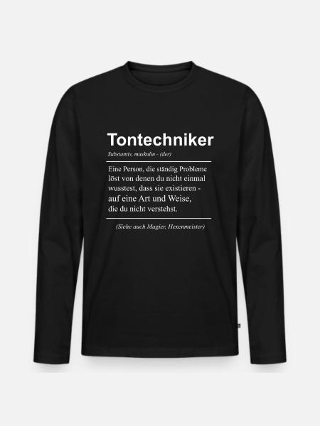 Tontechniker Veranstaltungstechniker Geschenk - Männer Premium Bio Langarmshirt - Schwarz