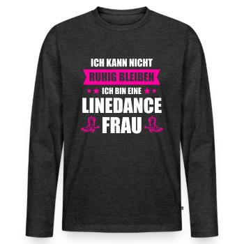 Linedance Frau Linedancerin Linedancing Geschenk - Männer Premium Bio Langarmshirt - Anthrazit meliert - Vorne - Nico (187cm)