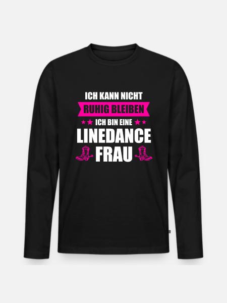 Linedance Frau Linedancerin Linedancing Geschenk - Männer Premium Bio Langarmshirt - Schwarz