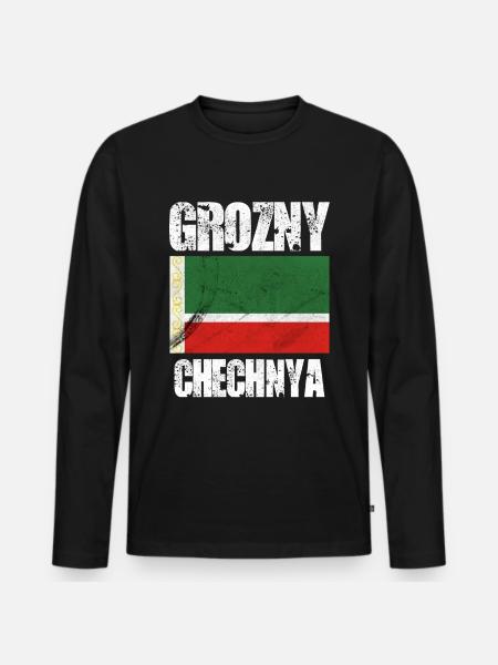 Grozny Chechnya, Chechen Flag - Men's Premium Organic Long Sleeve Shirt - black