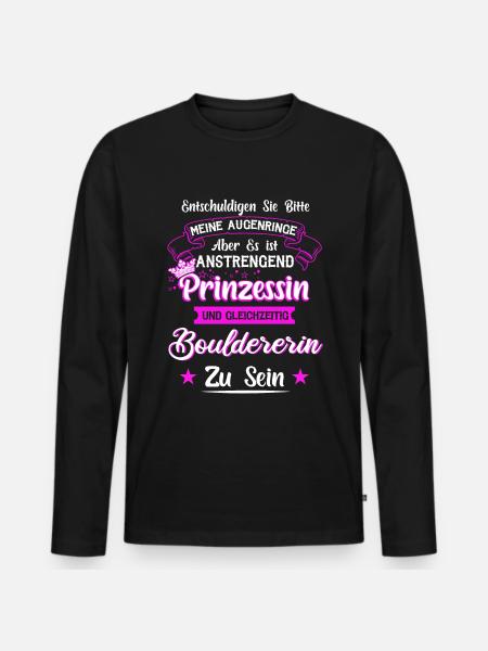 Bouldern Boulderer Klettern Geschenk - Männer Premium Bio Langarmshirt - Schwarz