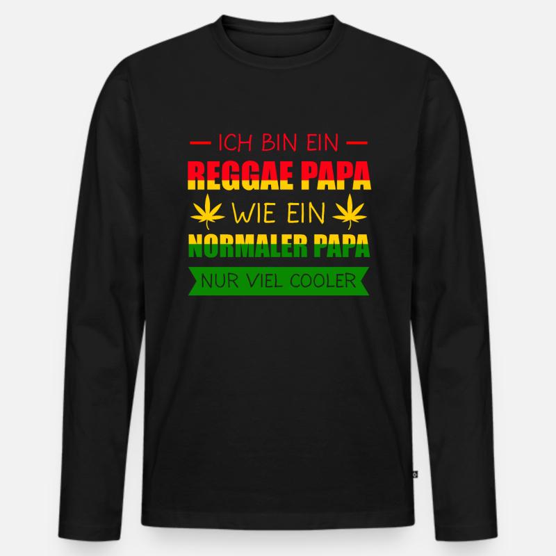 Reggae Rasta Rastafari Jamaika Geschenk - Männer Premium Bio Langarmshirt - Schwarz