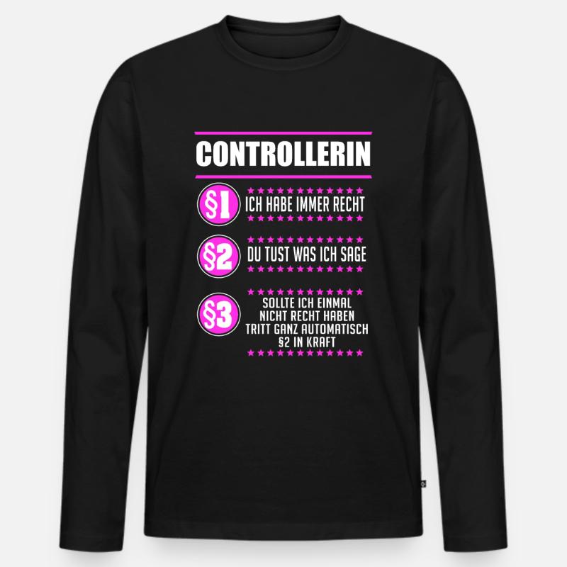 Controllerin Finanzen Controller Geschenk - Männer Premium Bio Langarmshirt - Schwarz