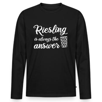 Riesling Dubbeglas Schorle Pfalz Geschenk - Männer Premium Bio Langarmshirt - Schwarz - Vorne - Nico (187cm)