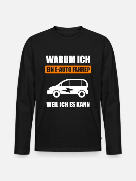Elektroauto E-Auto Elektromobilität Geschenk - Männer Premium Bio Langarmshirt - Schwarz