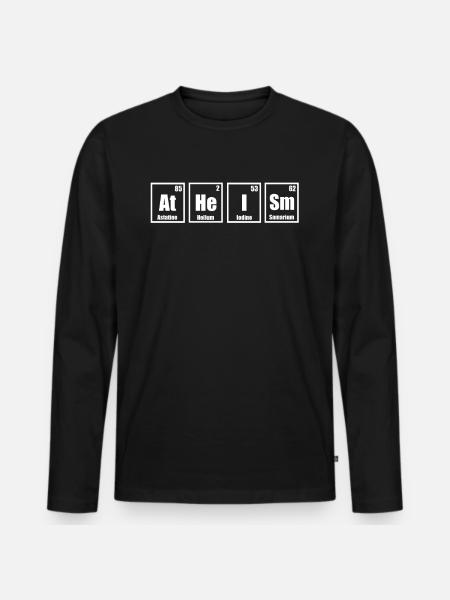 Atheist atheism agnostic gift - Men's Premium Organic Long Sleeve Shirt - black