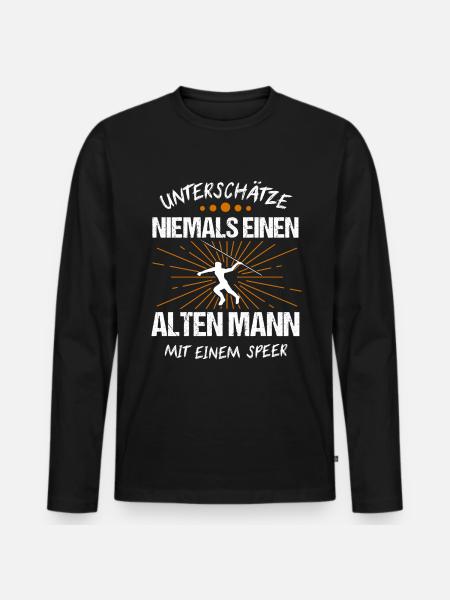 Speerwurf Speerwerfer Speer Geschenk - Männer Premium Bio Langarmshirt - Schwarz