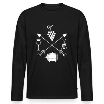Winzer Weinbauer Weinhauer Geschenk Winzer Wein Ro - Männer Premium Bio Langarmshirt - Schwarz - Vorne - Nico (187cm)