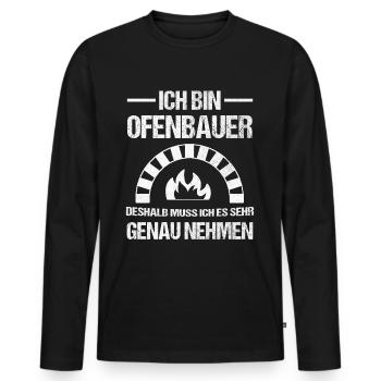Ofenbauer Ofen Kamin Geschenk - Männer Premium Bio Langarmshirt - Schwarz - Vorne - Nico (187cm)