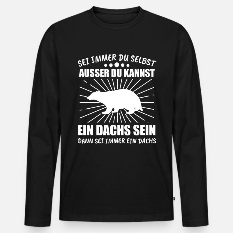 Dachs Honigdachs Badger Geschenk - Männer Premium Bio Langarmshirt - Schwarz
