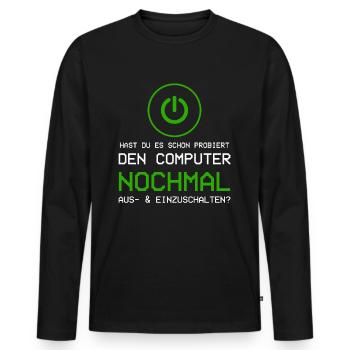 Admin Administrator Computer Humor Geschenk - Männer Premium Bio Langarmshirt - Schwarz - Vorne - Nico (187cm)