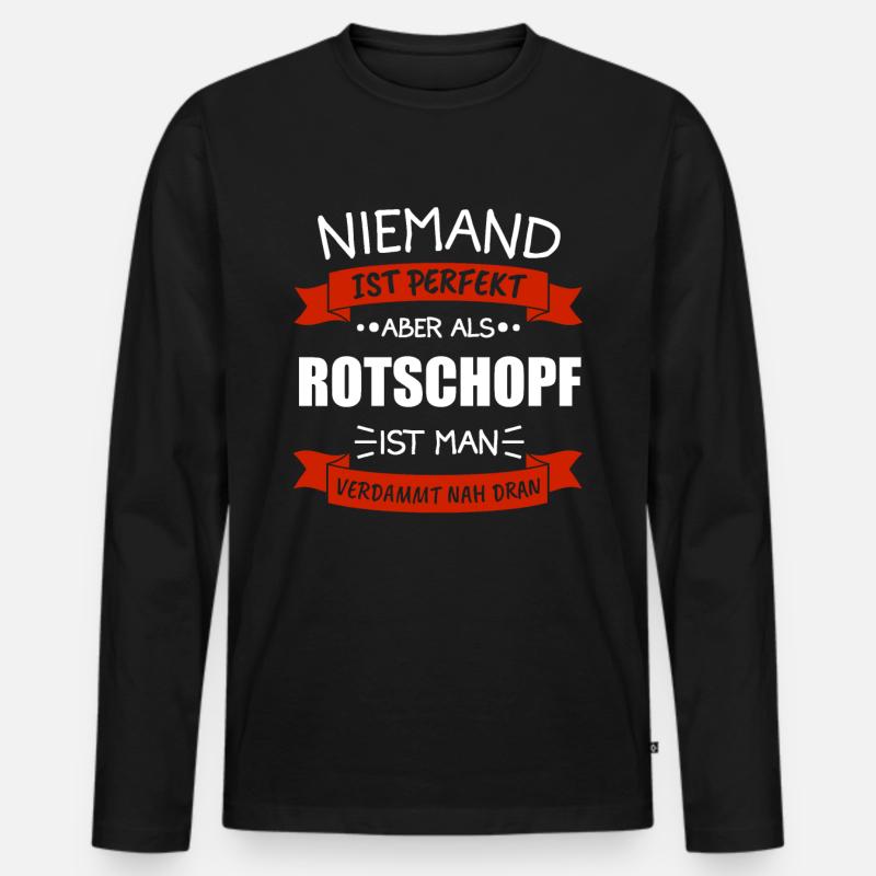Rothaarige Rotschopf Rothaariger Geschenk - Männer Premium Bio Langarmshirt - Schwarz