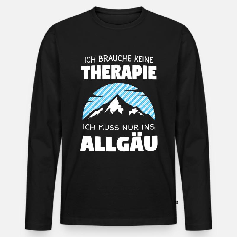 Allgäu Allgäuer Bayern Geschenk - Männer Premium Bio Langarmshirt - Schwarz