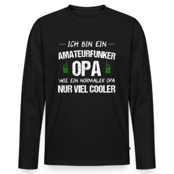 Amateurfunk Opa Funker Ham Radio Geschenk - Männer Premium Bio Langarmshirt - Schwarz - Vorne - Nico (187cm)
