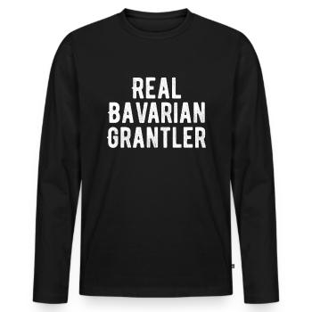 Grantler Bayern Design Geschenk Männer - Männer Premium Bio Langarmshirt - Schwarz - Vorne - Nico (187cm)