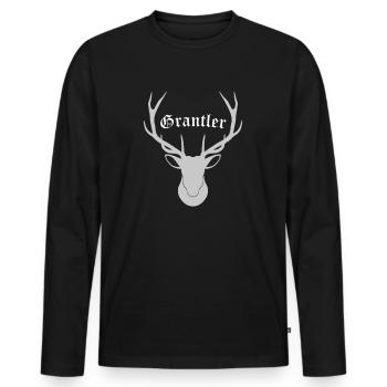 Grantler Bayern Design Geschenk Männer - Männer Premium Bio Langarmshirt - Schwarz - Vorne - Nico (187cm)