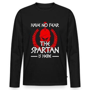 Sparta Warrior Spartan Spartan Gift - Men's Premium Organic Long Sleeve Shirt - black - Front - Nico (187cm)
