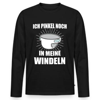 ABDL Adult Baby Windel Geschenk - Männer Premium Bio Langarmshirt - Schwarz - Vorne - Nico (187cm)