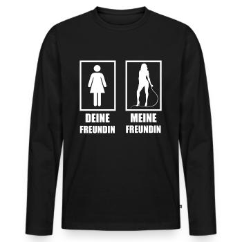 BDSM Fetisch Dominant Freundin Geschenk - Männer Premium Bio Langarmshirt - Schwarz - Vorne - Nico (187cm)