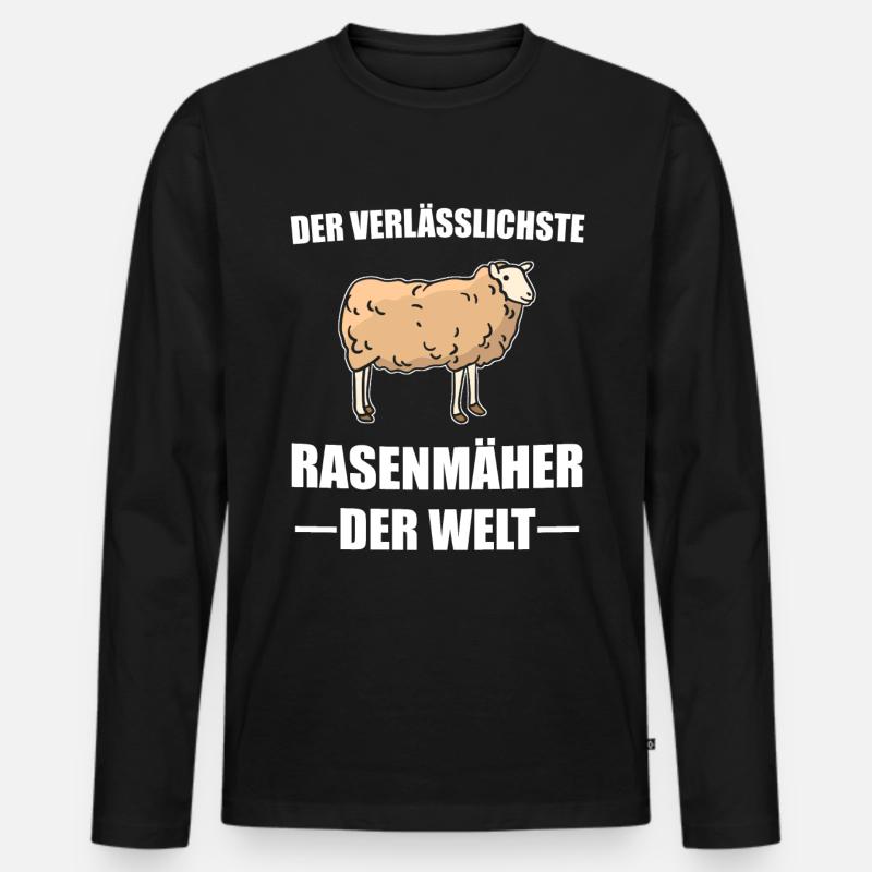 Schaf Schafe Schäfer Geschenk - Männer Premium Bio Langarmshirt - Schwarz