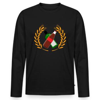 Cola Korn enfant du village JGA boire - T-shirt manches longues Premium bio Homme - noir - Devant - Nico (187cm)