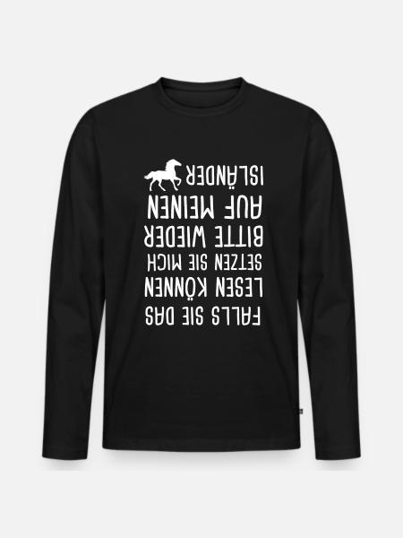 Islandpferd Isländer Islandpferde Geschenk - Männer Premium Bio Langarmshirt - Schwarz