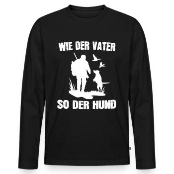 Jagdhund Vater Jäger Hund Geschenk - Männer Premium Bio Langarmshirt - Schwarz - Vorne - Nico (187cm)