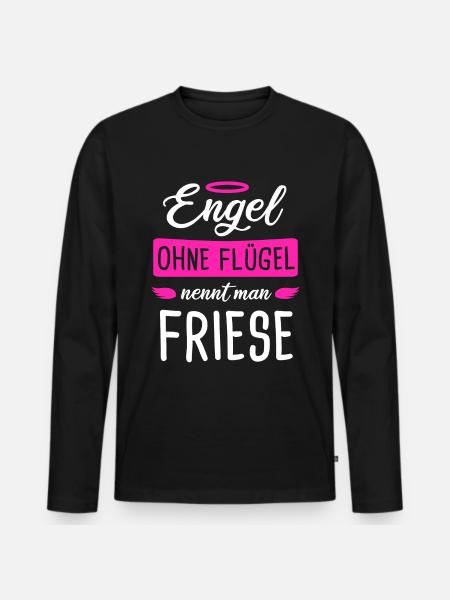 Friese Friesenpferd Friesen Geschenk - Männer Premium Bio Langarmshirt - Schwarz