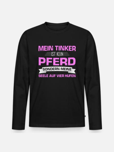 Tinker Pferd Reiter Geschenk - Männer Premium Bio Langarmshirt - Schwarz