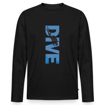 Diving Diver Design Gift - Men's Premium Organic Long Sleeve Shirt - black - Front - Nico (187cm)