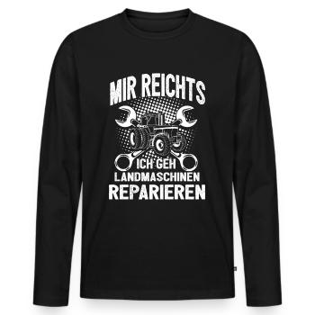 Landmaschinenmechaniker Landmaschinen Traktor - Männer Premium Bio Langarmshirt - Schwarz - Vorne - Nico (187cm)