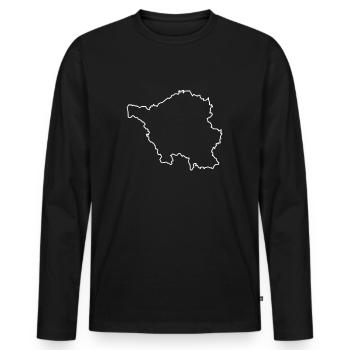 Conception de l'état fédéral de cadeau de la Sarre de la Sarre - T-shirt manches longues Premium bio Homme - noir - Devant - Nico (187cm)